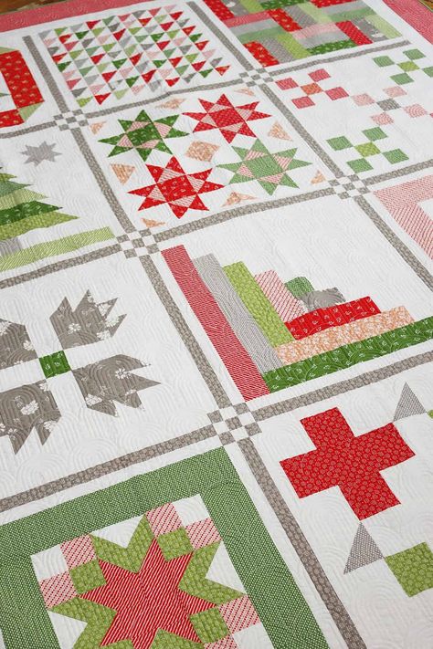 Home for the Holidays Sampler Finishing featured by Top US Quilt Blog, A Quilting Life Christmas Sampler, A Quilting Life, Quilt Sampler, Holiday Sewing, Sampler Quilts, Mystery Quilt, Sampler Quilt, Scrappy Quilt, Memory Quilt