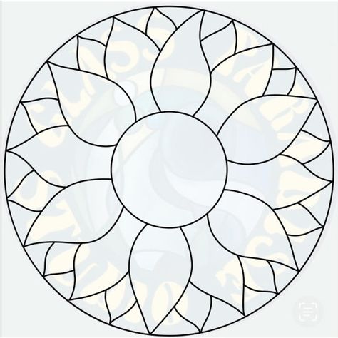 Stained Glass Coloring Pages Simple, Free Mosaic Patterns Templates Simple, Sunflower Mosaic, Glass Stencil, Flower Suncatcher, L'art Du Vitrail, Stained Glass Patterns Free, Stained Glass Pattern, Stained Glass Diy