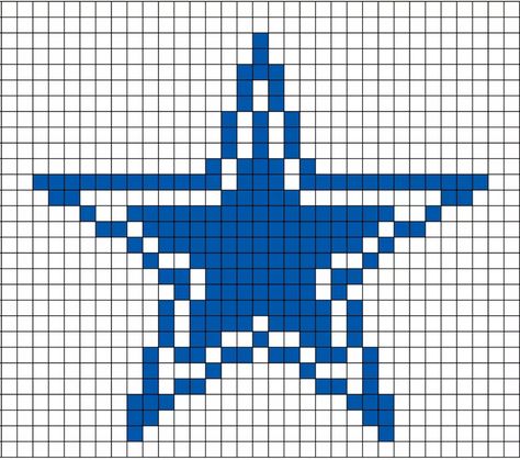 Dallas Cowboys Perler bead pattern Dallas Cowboys Perler Bead Patterns, Cowboys Perler Bead Patterns, Crochet Dallas Cowboys Star Pattern, Dallas Cowboys Perler Beads, Dallas Cowboys Pixel Art, Pixel Art Pattern Star, Crochet Grid Aesthetic, Star Tapestry Crochet, Cowboy Perler Beads