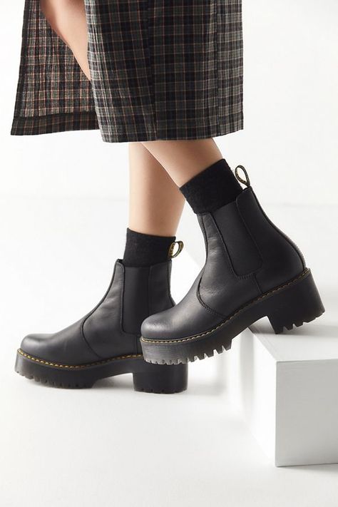 Rometty Chelsea Boot, Dr Martens Rometty, Style Doc Martens, Red Doc Martens, Doc Martens Style, Doc Martens Outfit, Tennis Skirt Outfit, Doc Martens Boots, Platform Chelsea Boots