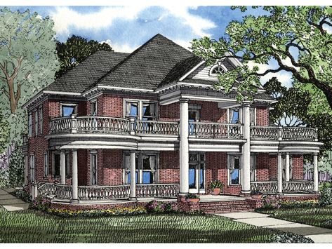 Weldon Manor Greek Revival Home  from houseplansandmore.com Contemporary Architecture House, Greek Revival Home, Southern Style House Plans, Southern House Plan, Luxury Plan, Southern House, Beach House Exterior, Southern House Plans, Luxury House Plans