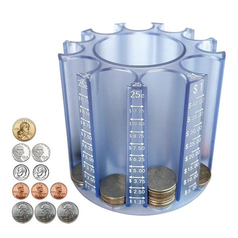 PRICES MAY VARY. 【High Capacity Coin Counters & Coin Sorters】: This Coin Sorter and Counter is designed for U.S coins. 3 Slots for Pennies, 2 Slots for Nickels, 2 Slots for Dimes, 3 Slots for Quarters and 1 Slot for 1 Dollar store over 500pcs as Coin Bank Jar or adult Piggy Bank for kids. It can also be used with Coin Wrappers & Coin Rollers. 【Coin Holder + Pen Holder as Desk Organizer】: In addition to using as Change Counter Piggy Bank, you can also put the Pens + Pencil, Markers, Scissors, Rul Piggy Bank Design, Coin Sorter, Pencil Holders For Desk, Coin Organizer, Bank Design, 1 Dollar, Cool Gifts For Kids, Coin Holder, Coin Bank