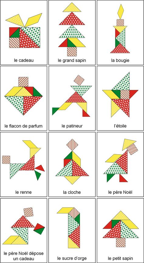 Graphisme Maternelle A Imprimer Gratuit | PrimaNYC.com Tangram Patterns, Tangram Puzzles, Noel Diy, St Nicolas, Christmas Ad, Christmas 2019, Christmas Activities, Origami Paper, Pattern Blocks