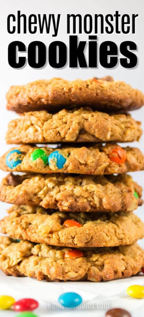 Amish Monster Cookies Recipe, Best Monster Cookies Ever, Flourless Monster Cookies, Monster Cookies Gluten Free, Soft Monster Cookies, Chewy Monster Cookies, Monster Cookie Recipes, Gluten Free Monster Cookies, Rhubarb Cookies