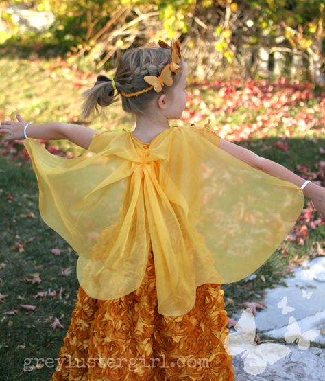 Mythical Costumes, Cape Diy, Fur Cloak, Diy Fairy Wings, Diy Cape, Butterfly Princess, Princess Halloween, Princess Halloween Costume, Baby Kostüm