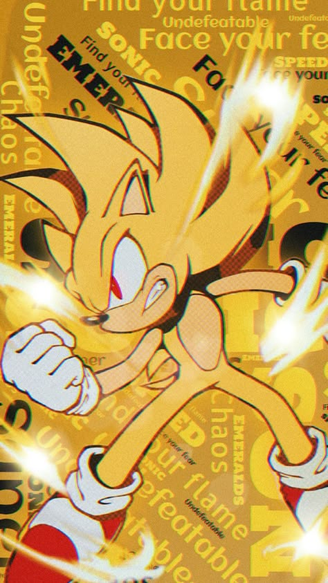 Super Sonic Fanart, Super Sonic Wallpaper, Sonic Wallpaper Iphone, Yellow Sonic, Sonic The Hedgehog Wallpaper, Sonic Wallpaper, Sonic The Hedgehog Art, Sonic Fanart, Sonic Heroes