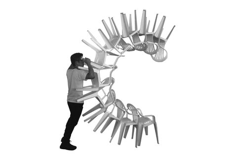 Gallery of How CODA Used Hundreds of White Plastic Chairs To Build A Recyclable Pavilion - 14 White Plastic Chairs, Adirondack Chair Plans Free, Restoration Hardware Chair, White Dining Room Chairs, Round Back Dining Chairs, White Leather Dining Chairs, Navy Blue Living Room, Comfy Living Room Furniture, Plastic Chairs