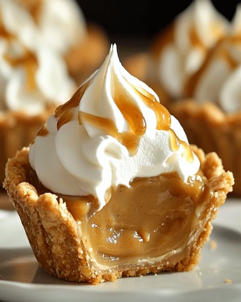 Enjoy making Mini Butterscotch Tarts with a buttery graham cracker crust and creamy filling. A perfect treat for dessert lovers and special occasions. Graham Cracker Tart Shells, Tarts Recipe Dessert Mini, Cream Cheese Tarts Recipes, Toffee Tarts Mini, Small Tart Recipes, Butterscotch Budino Recipe, Budino Recipe, Easy Mini Tarts, Mini Desserts For Parties