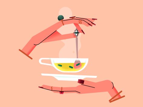 Tea Motion Graphic, Wine Motion Graphic, Tea Animation, Tea Graphic Design, Tea Gif, Graphic Motion, Time Illustration, Books And Tea, Tea Illustration