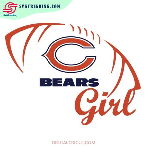 Chicago Bears Svg, Chicago Bears Logo, Bears Logo, Chicago Bears Football, Nfl Memes, Bears Football, Bear Girl, Nfl Svg, American Football Players