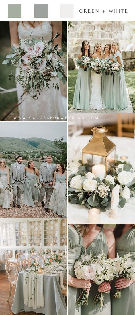 Silver Sage Wedding Color Schemes, Sage Green Wedding Groomsman, Wedding Green Accent, Wedding Tuxedo For Men Groom Style Sage Green, Sage Autumn Wedding, Sage Wedding Pallet, Groomsmen Attire With Sage Green Bridesmaids, Sage Green And Gold Wedding Groomsmen, Wedding Theme Green And White