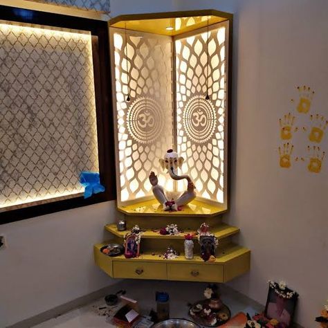 Puja Unit Design, Temple Design For Home, Pooja Room Door Design, Pooja Room Design, Room Door Design, Creative Bedroom, Puja Room, Foyer Design, Kitchen Design Plans