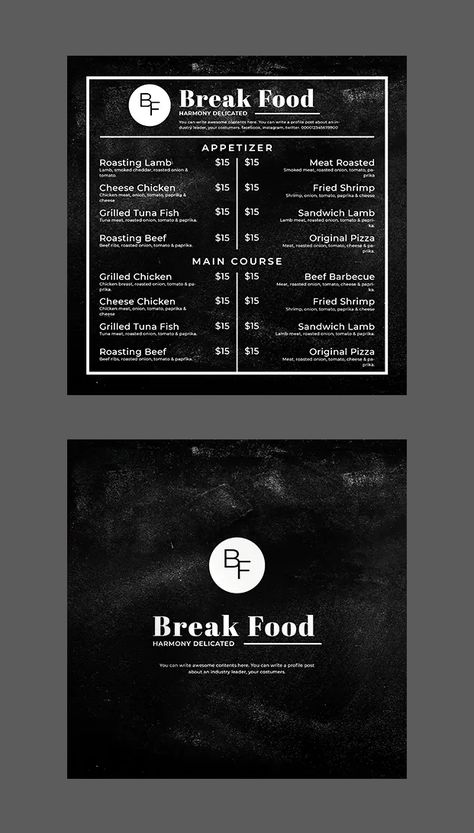 Blackboard Square Food Menu Template PSD, Vector EPS & AI. Download Menu Design Layout, Beef Barbecue, Food Mockup, Grilled Tuna, Food Menu Template, Lettering Guide, Food Texture, Food Menu Design, Lamb Roast