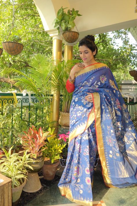 Ponduru Khadi Sarees With Jamdani, Ponduru Khadi Sarees, Khadi Sarees, Diamond Haram, Indian Handloom, Elegant Presentation, Khadi Saree, Indian Clothing, Pinterest Fashion