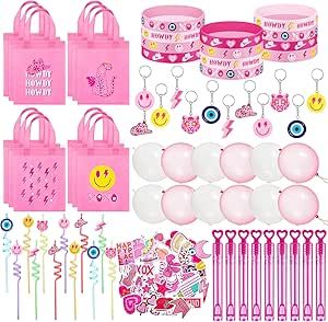 Libima 184 Pcs Preppy Party Favors Preppy Birthday Party Supplies Pink Non Woven Bags Plastic Straws Punch Balloons Stamps Stickers Pink Smile Silicone Wristbands for Y2K Birthday Party Supplies Stoney Clover Lane Birthday Party, Preppy Birthday Party Ideas 12, Preppy Party Favors, Preppy Party Decorations, Preppy Birthday Party, Y2k Birthday Party, Y2k Birthday, Preppy Birthday, 8th Birthday Cake