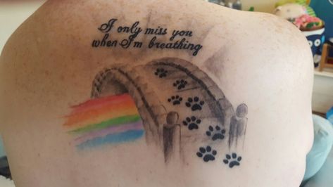 Border Collie Paw Print Tattoo, Cat Tattoo Rememberance, Pet Memorial Tattoo Dogs, Doggie Tattoos, Cat Memory Tattoo, Dog Tattoo Ideas Memorial, Tattoo Ideas Memorial, Tack Cleaning, Bridge Tattoo