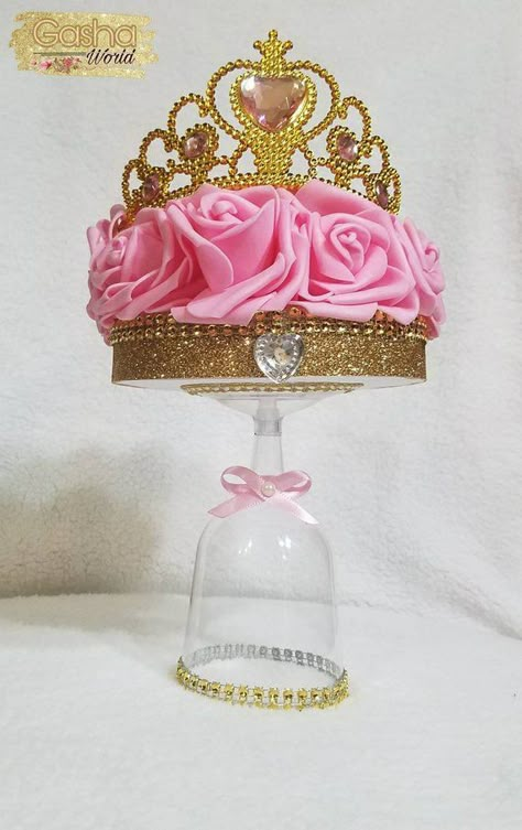 Princess Birthday Party Decorations Diy, Princess Centerpieces, Crown Centerpiece, Princess Birthday Decorations, Quinceanera Centerpieces, Girl Shower Themes, Sweet Sixteen Birthday Party Ideas, Princess Birthday Party Decorations, Princess Theme Birthday