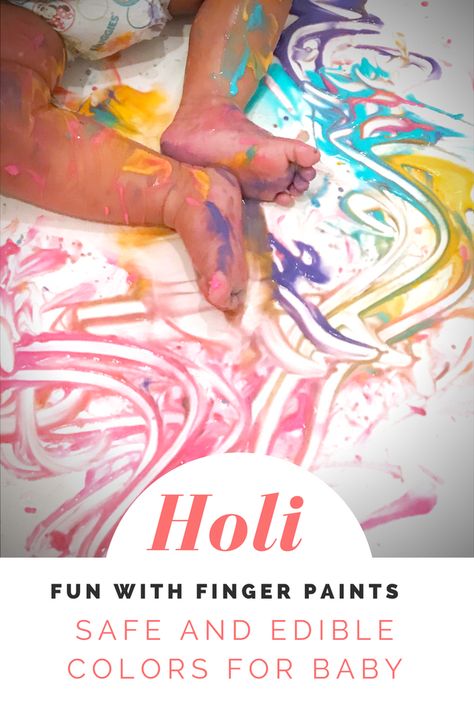 Diy Finger Paint, Activity For Babies, Infant Curriculum, Diwali Painting, Mom Survival Kit, Diwali Activities, Finger Paints, Festival Of Colors, Diy Edible