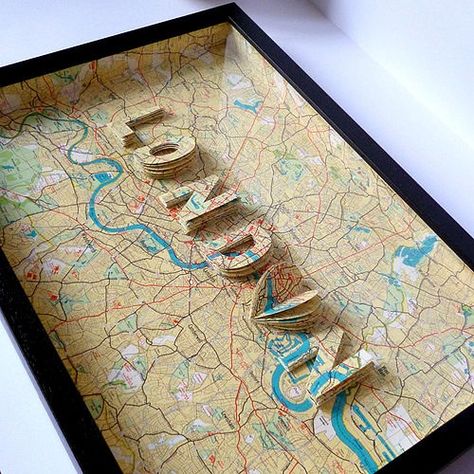 Frame Immigration Office, Map Crafts, Map Artwork, Travel Keepsakes, London Map, Laser Art, Stitch Book, Handmade Artwork, Map Design