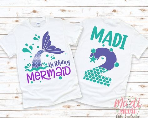 Mermaid Birthday Shirt Mermaid Birthday Outfit Mermaid | Etsy Birthday Mermaid Shirt, Mermaid Birthday Outfit, Birthday Mermaid, Projets Cricut, Mermaid Shirt, Mermaid Outfit, Little Mermaid Birthday, Girls Unique, Mermaid Theme