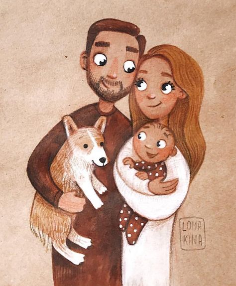 Family Animated Art, Family Illustration Simple, Family Illustration Art Inspiration, Family Sketch Illustration, Illustration Art Family, Cute Family Drawing, Cute Family Art, Family Drawing Sketch, Cute Family Illustration