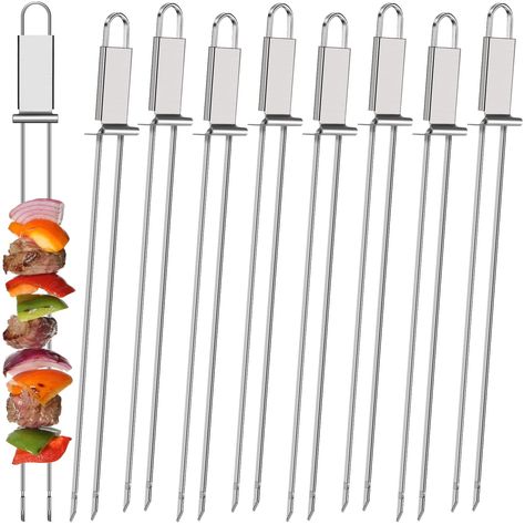 Bbq Sticks, Kebab Skewers, Skewer Sticks, Kabob Skewers, Metal Skewers, Shish Kabobs, Portable Barbecue, Shrimp And Vegetables, Bbq Skewers