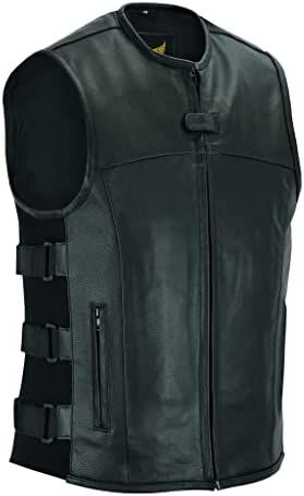 Leatherick Mens Warrior Style Leather Motorcycle Vest for Men with Concealed Carry Pockets Warrior Style, Tactical Style, Vest For Men, Motorcycle Vest, Vest Men, Online Seller, Leather Vest, Top Grain Leather, Perfect Body