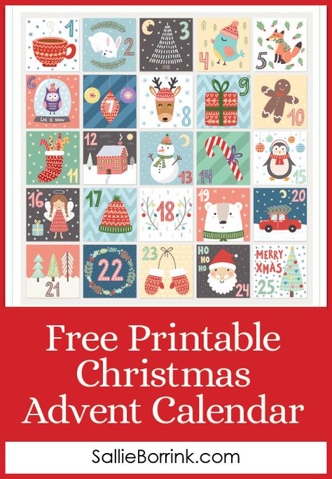 Free Printable Christmas Advent Calendar - A Quiet Simple Life with Sallie Borrink Advent Calendar Boxes Free Printable, Advent Calendar Printable Free, Christmas Tree Advent Calendar Diy, Advent Calendar Stickers, Paper Activities, Calendars 2023, Advent Crafts, Cookie Display, 2023 Printable