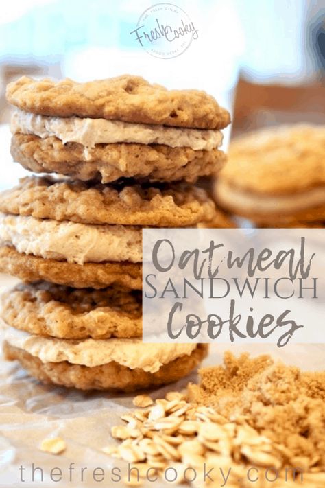 Oatmeal Sandwich Cookies, Brown Sugar Buttercream, Brown Sugar Frosting, Oatmeal Creme Pie, Chocolate Chip Pudding, Bowl Of Oatmeal, Cookie Dough Frosting, Chocolate Chip Pudding Cookies, Christmas Shortbread