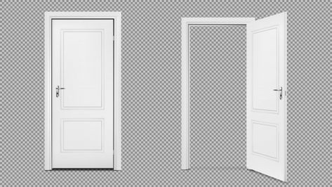 Open and close realistic door isolated o... | Premium Vector #Freepik #vector #house #door #exit #entrance Door Background, White Wooden Doors, Vector House, Living Room Wall Decor Ideas, Double Window, Room Wall Decor Ideas, House Door, Glass Panel Door, Wooden Front Doors