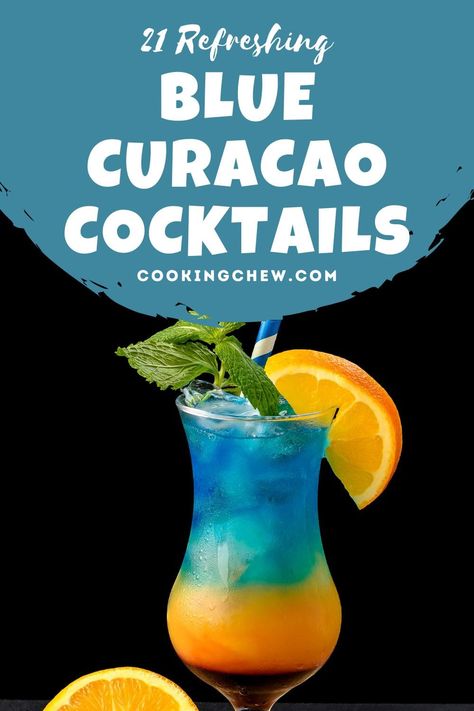 Here are the best blue curacao cocktails to make, including margaritas, a martini, and a festive layered concoction; these 21 mixed drinks will please everyone! Blue Curacao Cocktails, Drinks With Blue Curacao, Purple Rain Drink, Raspberry Vodka Drinks, Cocktails With Blue Curacao, Blue Curacao Drinks, Malibu Rum Drinks, Layered Cocktails, Malibu Drinks