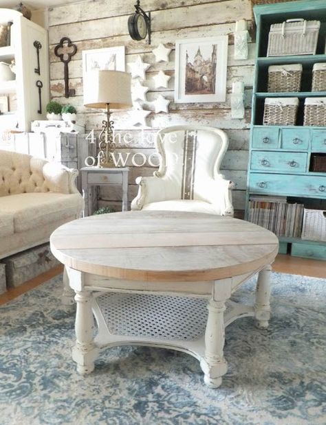 HOW I MADE A FARMHOUSE COFFEE TABLE - from a $15 thrift store find French Country Coffee Table, Table Upcycle, Vintage Wood Furniture, Farmhouse Coffee Shop, Hexagon Coffee Table, Coffee Table Makeover, Farmhouse Coffee Table, Interior Decoration Accessories, Furniture Flips