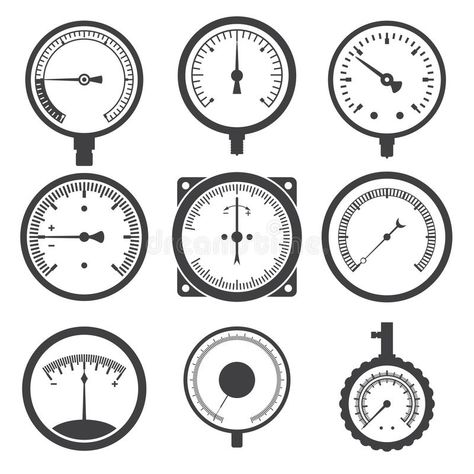 Manometer (pressure gauge) and vacuum gauge icons royalty free illustration Bridge Icon, Steam Icon, Water Drop Vector, Cross Vector, Building Icon, Clock Icon, Halftone Dots, Infographic Design Inspiration, Flower Icons