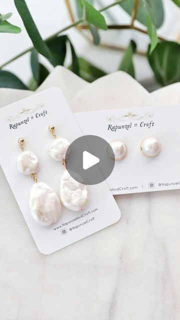 Pearl Polymer Clay Earrings, Polymer Techniques, Polymer Clay Diy, Modeling Clay, Real Pearls, Keshi Pearls, Unique Handmade Jewelry, Pottery Ideas, Clay Ideas