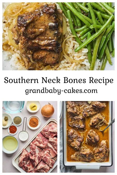 Pork Neck Bones Recipe Soul Food, Smoked Neckbones Recipes, Neckbones In Crockpot, Neckbone Recipes Southern Style, Neckbone Recipe, Beef Neck Bones Recipe, Pork Neck Bones Recipe, Neck Bones, Boricua Recipes