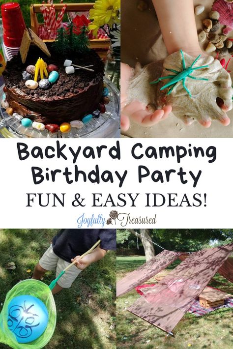 Camping Party For Adults, Camp Theme Party Games, Camping Birthday Activities, Camp Birthday Party Games, Backyard Camping Birthday Party Ideas, Backyard Camp Out Birthday Party Ideas, Outdoor Adventure Birthday Party, Nature Birthday Party Activities, Camping Birthday Food