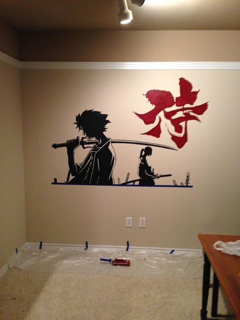 Anime Wall Decor Ideas, Anime Wall Decor, Apple Iphone Wallpaper Hd, Arte Nerd, Otaku Room, Samurai Champloo, Anime Wall, Anime Decor, Wall Drawing