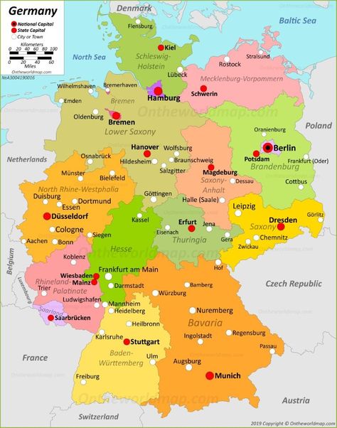 Map Of Germany Printable, Germany Maps, Tuscany Map, Wine Region Map, Map Germany, Koblenz Germany, Map Of Germany, Map Of Switzerland, German Map