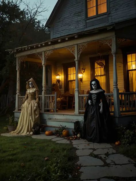 33 Elegant Antique Halloween Front Porch Decorating Ideas Halloween Front Porch Decorating Ideas, White Ceramic Pumpkins, Front Porch Decorating Ideas, Beautiful Entrance, Antique Halloween, Halloween Front Porch Decor, Porch Decorating Ideas, Halloween Front Porch, Natural Palette