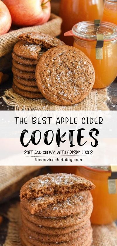 Apple Cider Desserts, Cider Cookies, Easy Halloween Cookies Recipes, Apple Cider Cookies, Apple Cookies Recipes, Fall Cookie Recipes, Halloween Cookie Recipes, Apple Cider Recipe, Toffee Cookies