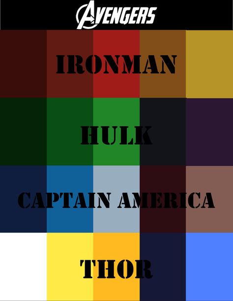 Avengers+color+scheme+by+briandnz.deviantart.com+on+@deviantART Avengers Color Palette, Avengers Bedroom, Marvel Wedding, Avengers Theme, Avengers Coloring, Superhero Wedding, Superhero Bedroom, Marvel Coloring, Wedding Color Pallet