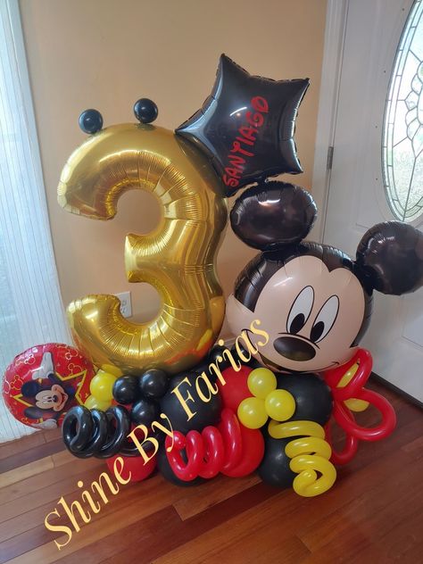 Mickey Mouse Balloon Bouquet, Mickey Valentines, Mickey Mouse Balloon, Miki Mouse, Mickey Mouse Birthday Decorations, Mickey Mouse Bday, Mickey Mouse Birthday Cake, Mickey Mouse Themed Birthday Party, Mickey Mouse Balloons