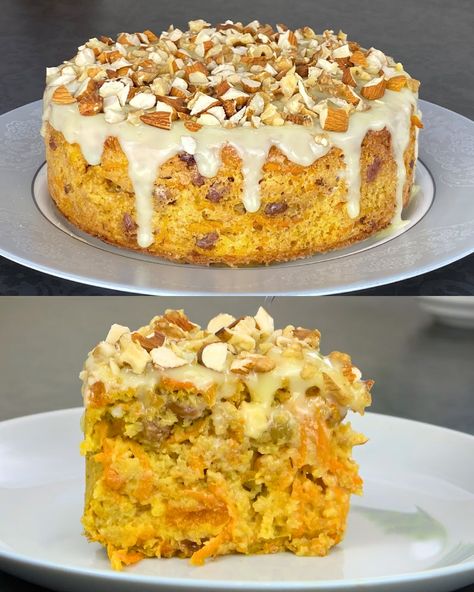 Carrot and Apple Oatmeal Cake with White Chocolate Nut Topping - Greenku Recipes Oatmeal Carrot Apple Cake, Oatmeal Apple Carrot Cake, Apple Oatmeal Cake, Italian Hot Chocolate Recipe, Vegetable Bake Recipes, Healthy Carrot Cake, Cake With White Chocolate, Chocolate Yogurt, Keto Baking