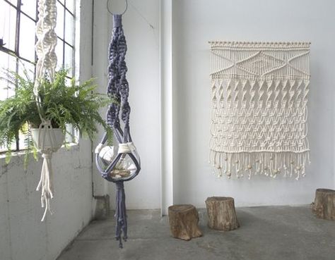 crochet plant hangers Macrame Hanging Planter, Macrame Hanging, Modern Macrame, Hanging Planter, Macrame Projects, The Design Files, Macrame Wall, Macrame Plant, Macrame Wall Hanging