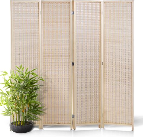 Bamboo Privacy Wall, Home Office Natural, Mid Century Modern Room Dividers, Room Divider Folding, Modern Partition, Freestanding Room Divider, Room Separator, Bamboo Privacy, Privacy Partition