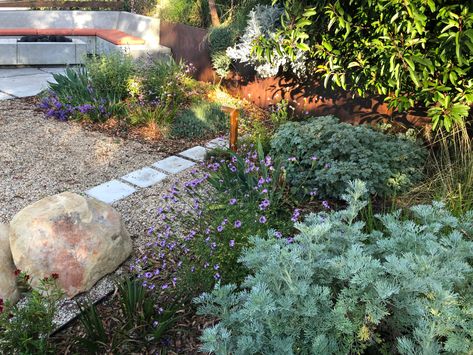 Going Native in Bel Air - Contemporary - Landscape - Los Angeles - by Urban Oasis Landscape Design | Houzz Ca Native Front Yard Landscaping, Native Front Yard Landscaping, Native Front Yard, Oasis Landscape, Los Angeles Landscape, Lines And Angles, Ecology Design, Asian Landscape, Drought Tolerant Landscape