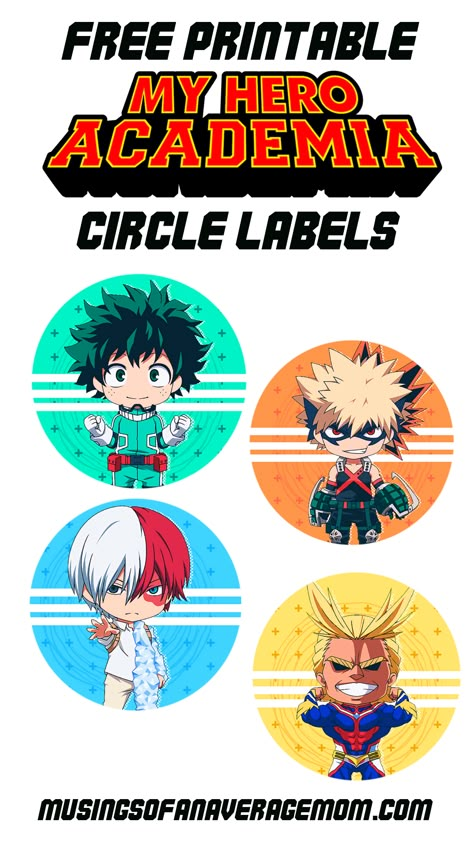 My Hero Academia Printable, My Hero Academia Stickers Printable, My Hero Academia Birthday Party Ideas, My Hero Academia Birthday Party, My Hero Academia Party, Academia Birthday, My Hero Academia Birthday, Birthday Anime, Anime Birthday