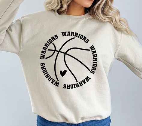 Basketball Team Shirts Ideas, Basketball Tshirts Designs Ideas, School Spirit Wear Designs, Warriors Svg, Spirit Wear Designs, Cheer Apparel, Basketball Shirt Designs, Softball Sweatshirt, Art Tshirts