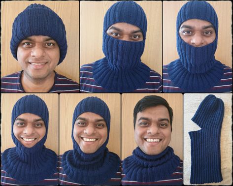 Knitted Balaclava (monkey cap) Balaklava From Scarf Tutorial, Creative Balaclava, One-size Knitted Balaclava For Outdoor Use, Monkey Cap, Knitted Balaclava Inspire Uplift ⭐, Knitted One-size Hooded Balaclava, Russian Clothing, Crochet Adult Hat, Knitted Balaclava