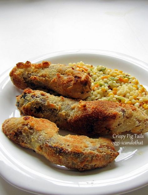 Crispy Pig Tails ~ I Can Do That! Pig Feet Recipe, Crispy Pata, Southern Soul Food, Pork Leg, Dry Bread, Pig Tails, Southern Recipes Soul Food, How To Cook Pork, Filipino Dishes